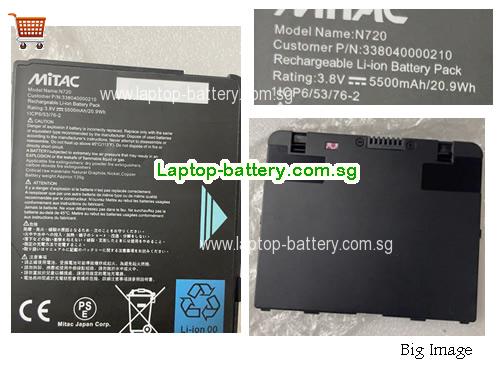 MITAC N720 Battery 5500mAh, 20.9Wh 3.8V Black Li-ion