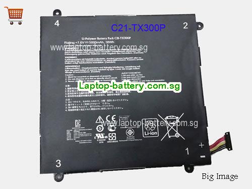 ASUS Transformer Book TX300CA Battery 5000mAh, 38Wh  7.6V Black Li-ion