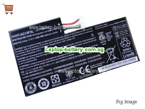 ACER Iconia Tab A1-810 8GB Tablet Battery 4960mAh, 18.6Wh  3.75V Balck Li-ion