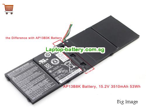ACER V5-572 Battery 3460mAh, 53Wh  15V Black Li-Polymer