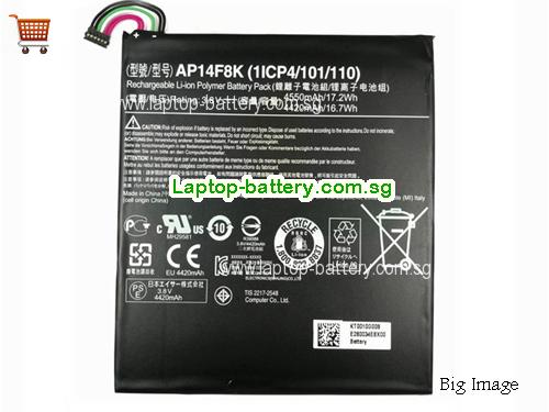 ACER Iconia Tab B1-830 Battery 4550mAh, 17.2Wh  3.8V Black Li-ion