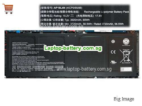 ACER TravelMate P6 TMP614-51 Battery 3920mAh, 60Wh  15.2V Black Li-Polymer