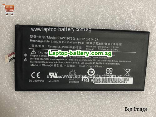 ACER A1-713 Battery 3400mAh, 12.92Wh  3.8V Black Li-Polymer