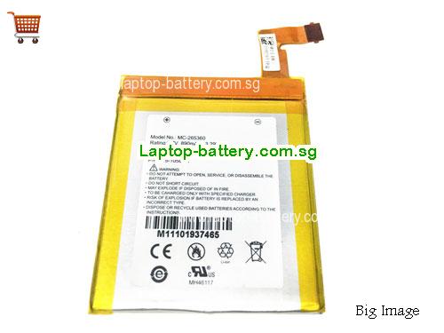 AMAZON S2011-001-S Battery 890mAh, 3.3Wh 3.7V Sliver Li-Polymer