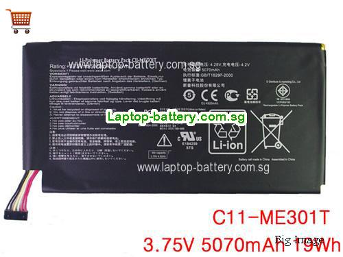 ASUS ASUS MeMo Pad 10 Smart ME301T tablet PC Battery 5070mAh, 19Wh  3.75V Black Li-Polymer
