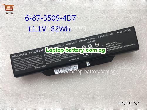 CLEVO 6-87-N350S-4D8 Battery 5590mAh, 62Wh  11.1V Black Li-ion