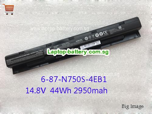 CLEVO 6-87-N750S-4EB1 Battery 2950mAh, 44Wh  14.8V Black Li-ion