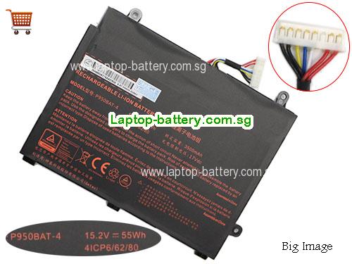 CLEVO 6-87-P950S-51E01 Battery 3500mAh, 55Wh  15.2V Black Li-ion