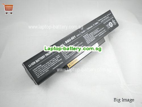 CLEVO SQU-601 Battery 7200mAh, 77.76Wh  10.8V Black Li-ion
