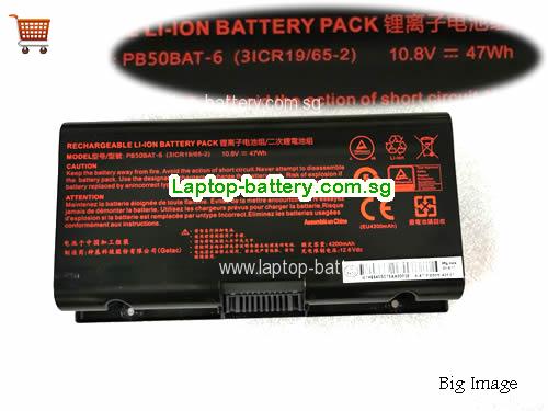 CLEVO PB50BAT-6 Battery 4200mAh, 47Wh  10.8V Black Li-ion