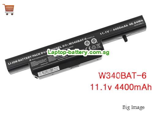 CLEVO W340BAT6 Battery 4400mAh, 48.84Wh  11.1V Black Li-ion