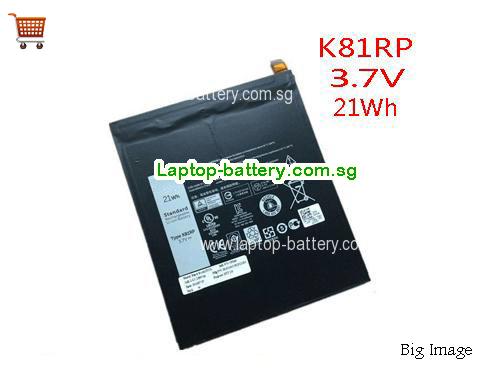 Dell Venue 7840 Battery 5780mAh, 21Wh  3.7V Black Li-ion