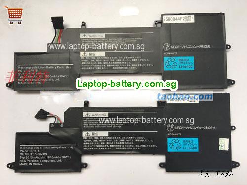 NEC PCVPBP115 Battery 2010mAh, 28Wh  15.36V Black Li-Polymer