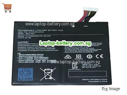 GIGABYTE 541387490001 Battery 4000mAh, 60.8Wh  15.2V Black Li-Polymer