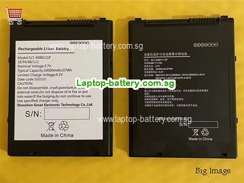 GLT GLT-4088111P Battery 10000mAh, 37Wh  3.7V Black Li-Polymer