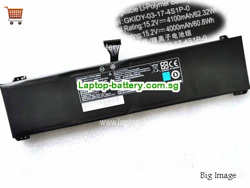 GETAC GLIDK-03-17-3S2P-0 Battery 4100mAh, 62.32Wh  15.2V Black Li-Polymer