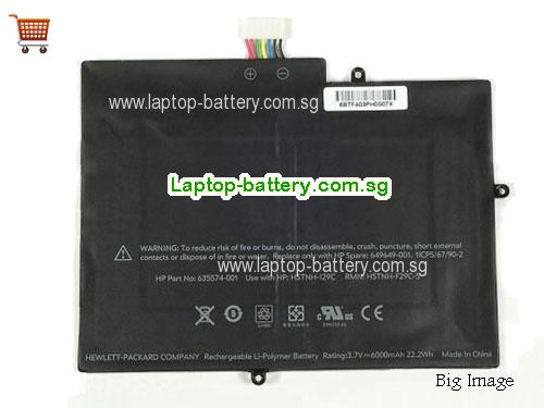HP 635574-002 Battery 6000mAh 3.7V Black Li-ion