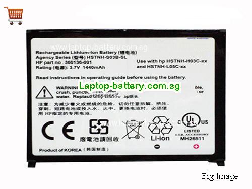 HP HSTNH-M03B-SL Battery 1440mAh 3.7V Black Li-Polymer