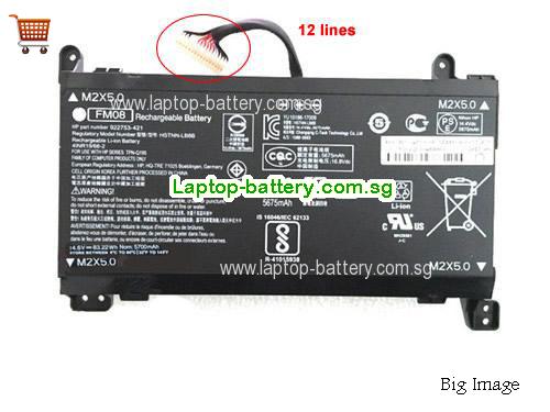 HP HSTNNLB8B Battery 5973mAh, 86Wh 14.4V Black Li-ion
