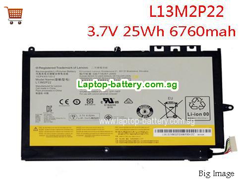 LENOVO L13N2P21 Battery 6760mAh, 25Wh  3.7V Black Li-Polymer