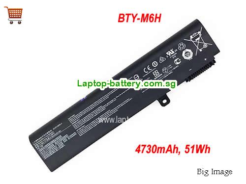 MSI 3ICR19/65-2 Battery 4730mAh, 51Wh  10.86V Black Li-ion