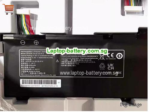 MECHREVO GK5CN-14-20-3S1P-0 Battery 4100mAh, 46.74Wh  11.4V Black Li-Polymer