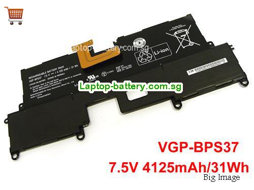 SONY VGP-BPS37 Battery 4125mAh, 31Wh  7.5V Black Li-ion