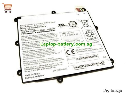 TOSHIBA PA5173U-1BRS Battery 5200mAh, 20Wh  3.75V White Li-ion