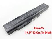 Replacement Laptop Battery for  5200mAh, 56Wh  MEDION Akoya P6638, Akoya MD 99060, A32-A15, E6234, 