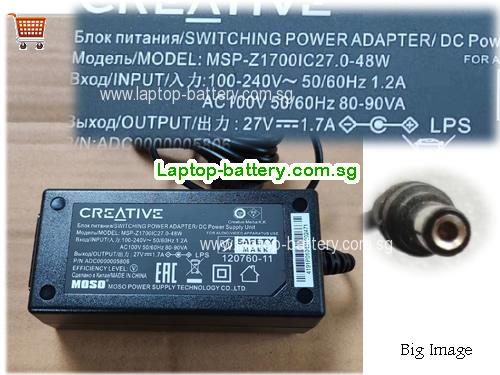 MSP-Z1700IC27 CREATIVE 27V 1.7A Laptop AC Adapter, 48W