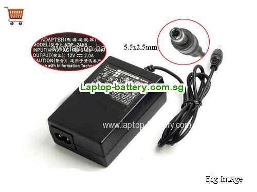 ADP-24AB DELTA 12V 2A Laptop AC Adapter, 24W