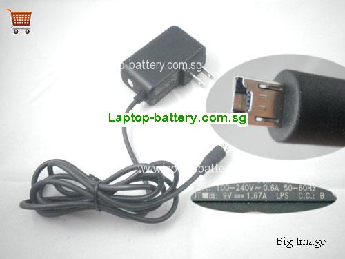 79H00107-00M DELTA 9V 1.67A Laptop AC Adapter, 15W