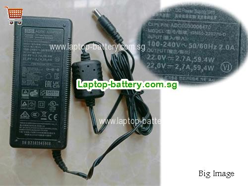 ADC000000647D GVE 22V 2.7A Laptop AC Adapter, 59.4W