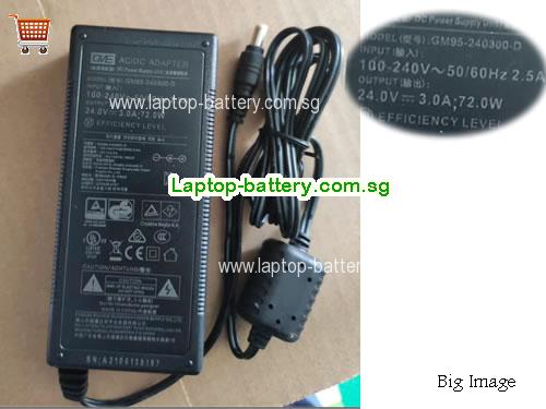 GM95-240300-D GVE 24V 3A Laptop AC Adapter, 72W