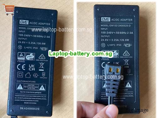 GM152-2400525-D GVE 24V 5.25A Laptop AC Adapter, 126W