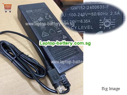 GM152-2400635-F GVE 24V 6.35A Laptop AC Adapter, 152.4W