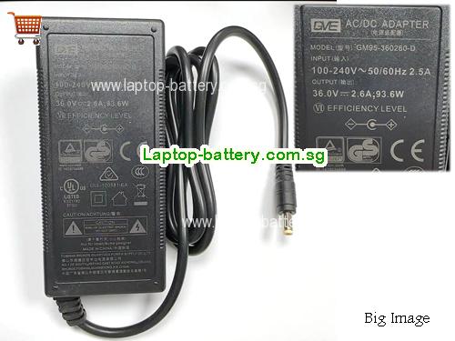GM95-360260-D GVE 36V 2.6A Laptop AC Adapter, 93.6W