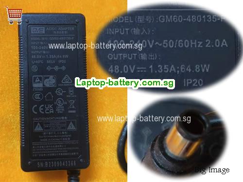 GM60-480135-F GVE 48V 1.35A Laptop AC Adapter, 64.8W