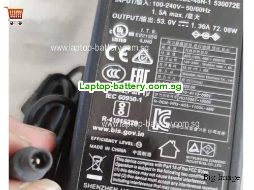 ADS-110DL-48N-1 530072E HOIOTO 53V 1.36A Laptop AC Adapter, 72W