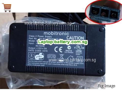 NSA60ED-120500 MOBITRONIC 12V 5A Laptop AC Adapter, 60W