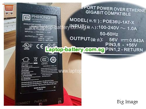 2200VS SCANNER DATALOGIC 56V 0.643A Laptop AC Adapter, 36W