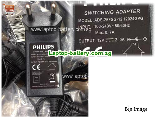 ADS-25FSG-12 12024GPG PHILIPS 12V 2A Laptop AC Adapter, 24W