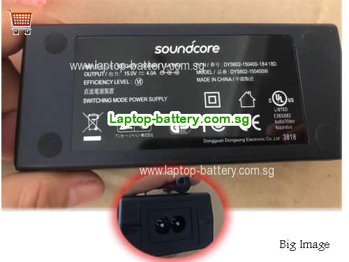 DYS602-150400-18418D SOUNDCORE 15V 4A Laptop AC Adapter, 60W