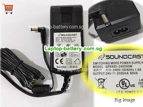 CPE603-240250W SOUNDCRST 24V 2.5A Laptop AC Adapter, 60W