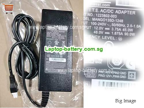 MANGO135D-1248 VIASAT 12V 3.75A Laptop AC Adapter, 135W